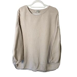 Orientique Organic Cotton Women's Cream Sweater Size XL Oversized Knit Neutral